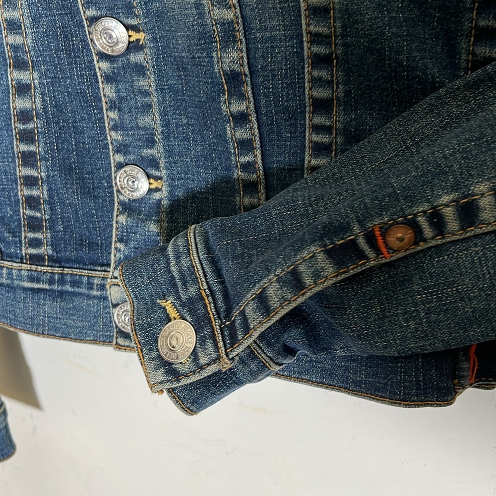 True Religion Emily Dark Wash Western Jean Denim Jacket Women’s Size M - Picture 5 of 9